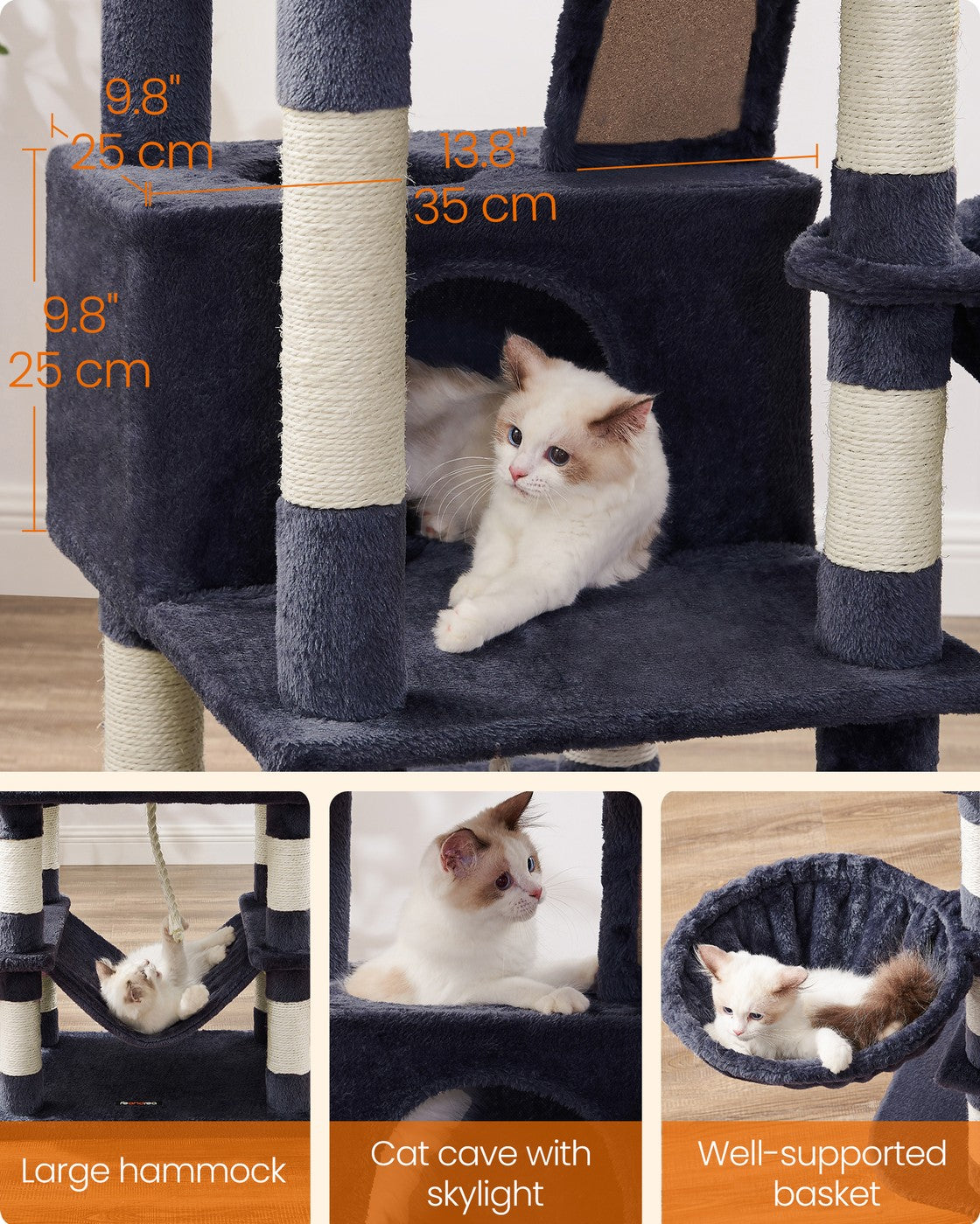 Light Grey Tall Cat Tree Activity Centre - image 72
