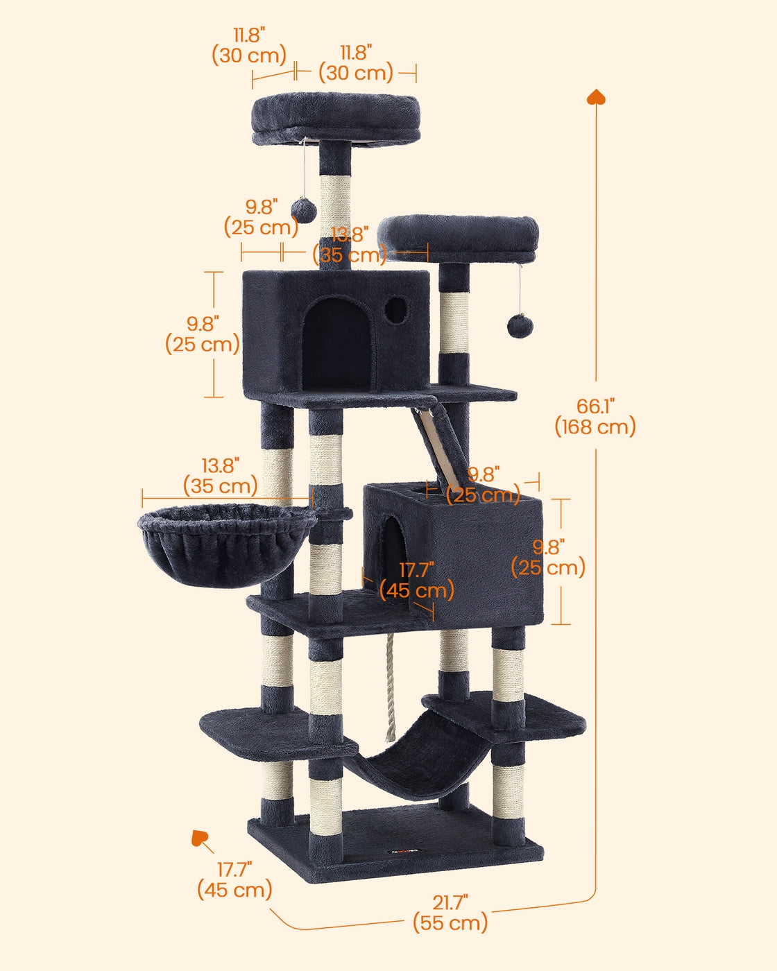 Light Grey Tall Cat Tree Activity Centre - image 73