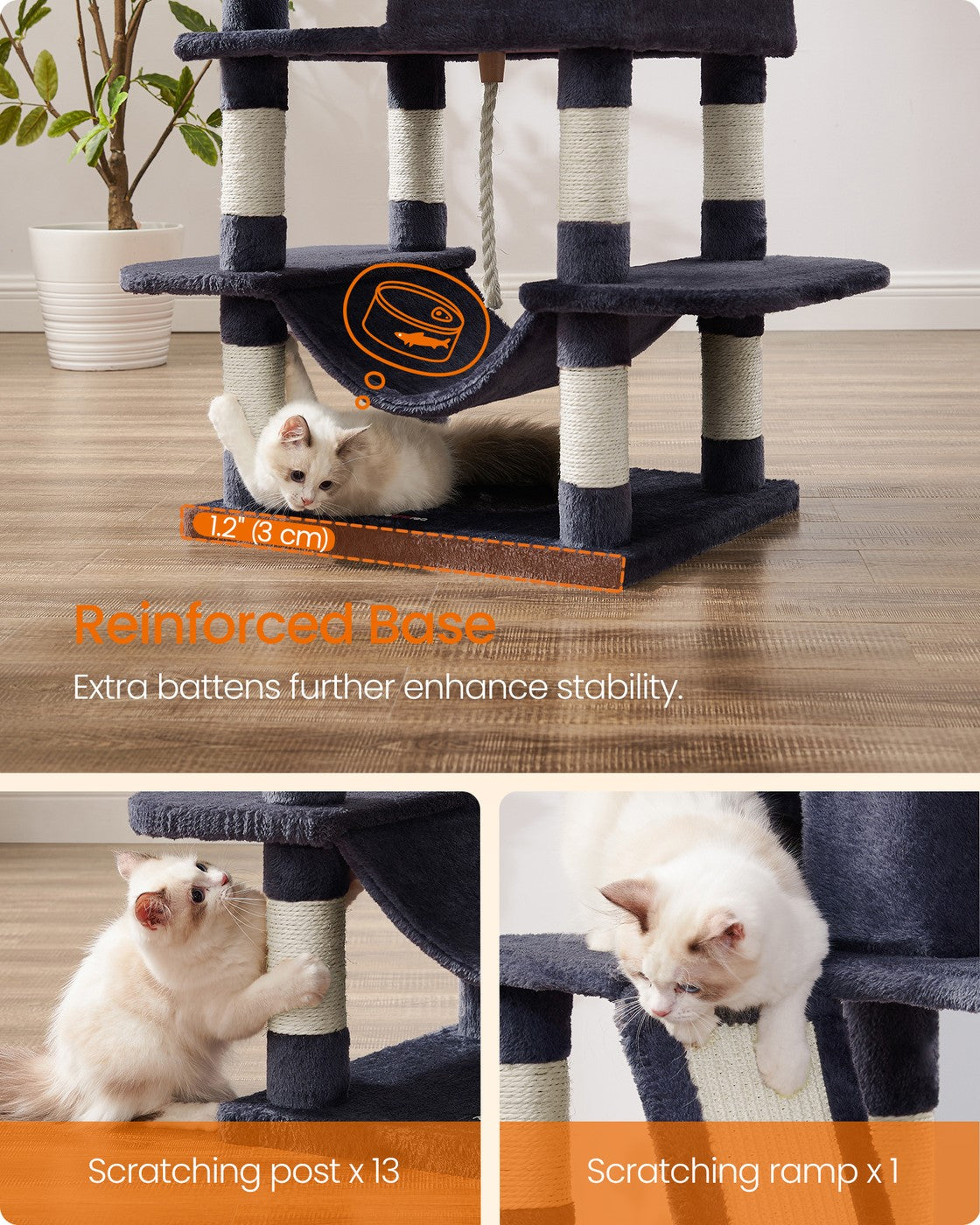 Light Grey Tall Cat Tree Activity Centre - image 75