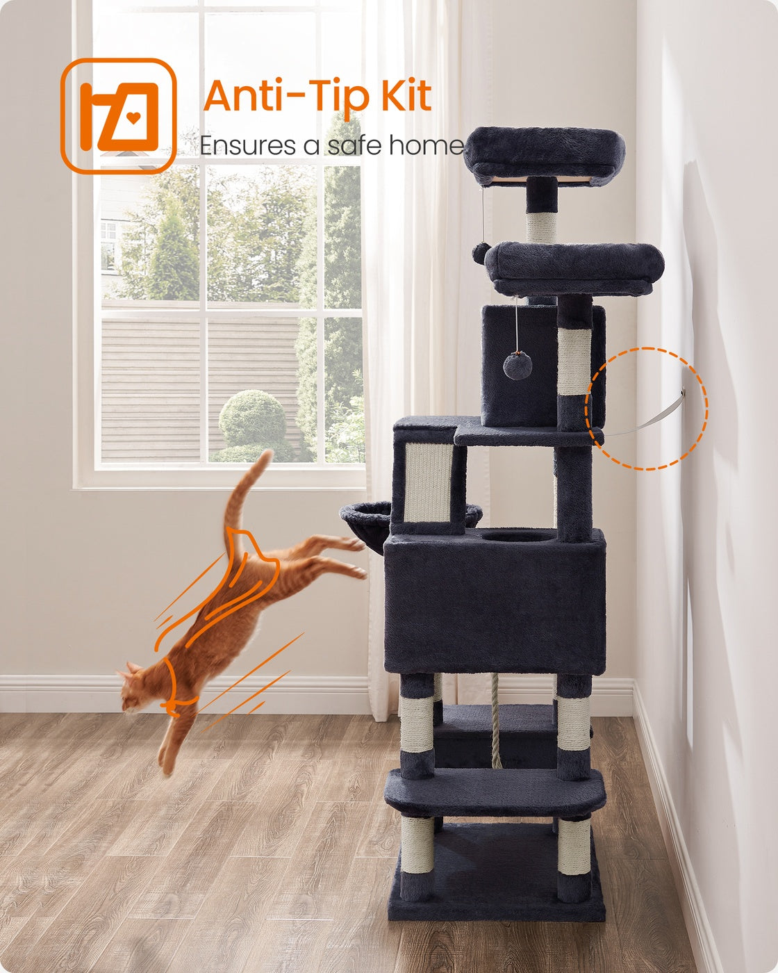 Light Grey Tall Cat Tree Activity Centre - image 76