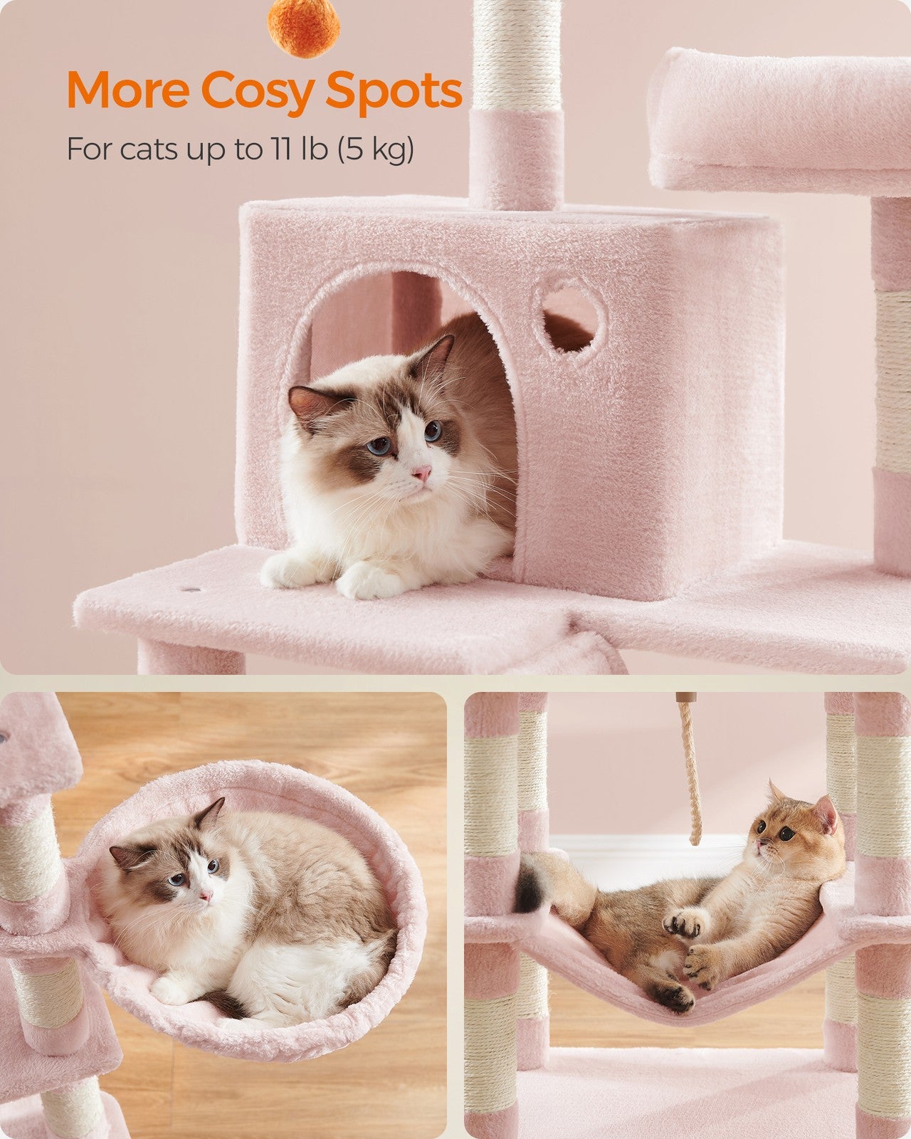 Light Grey Tall Cat Tree Activity Centre - image 37