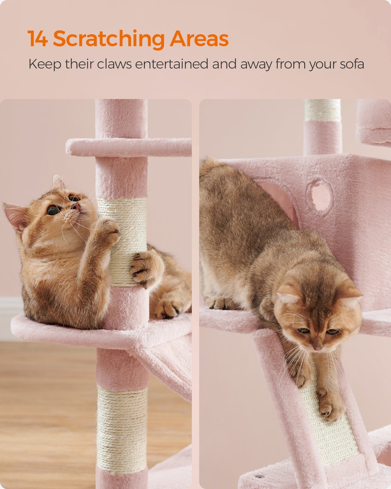 Light Grey Tall Cat Tree Activity Centre - image 38