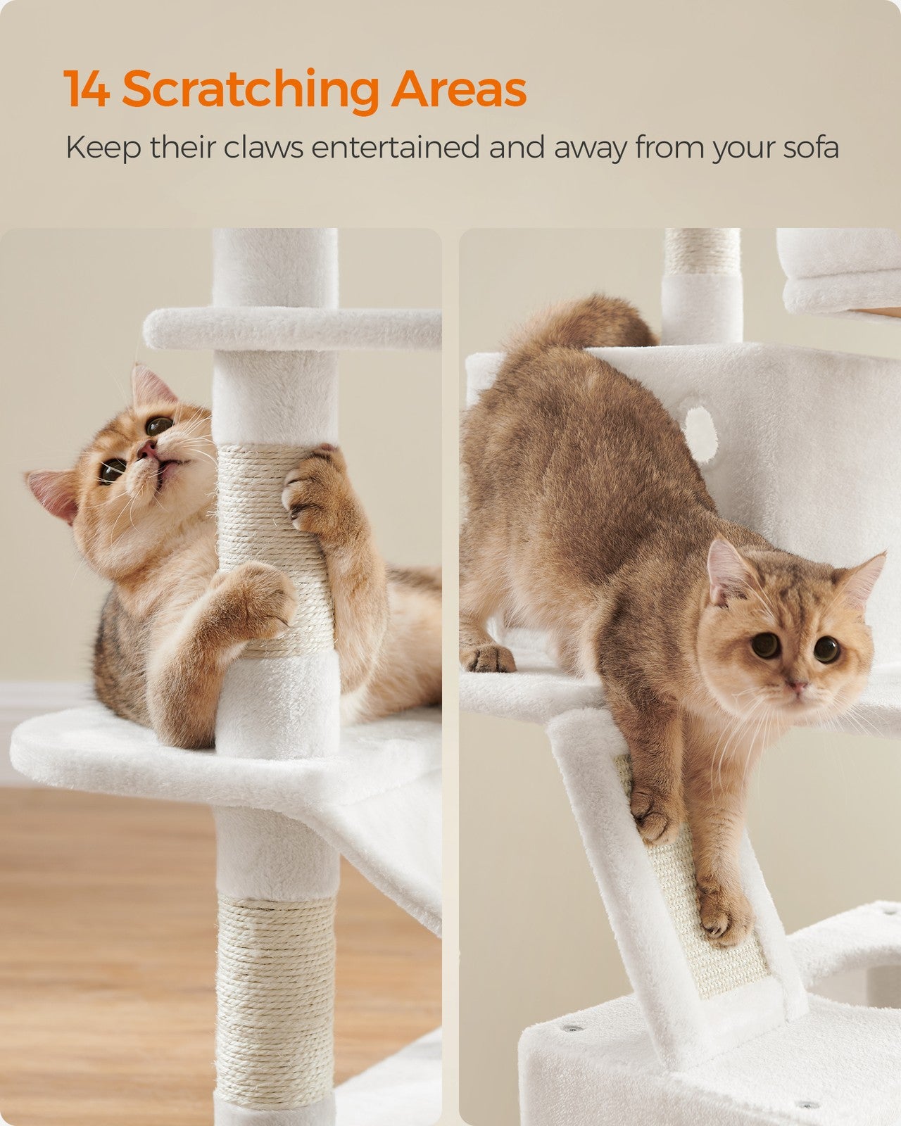 Light Grey Tall Cat Tree Activity Centre - image 54