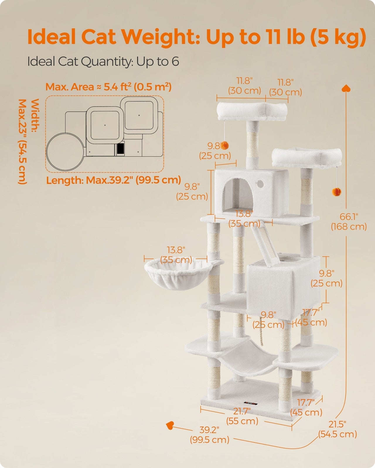 Light Grey Tall Cat Tree Activity Centre - image 55