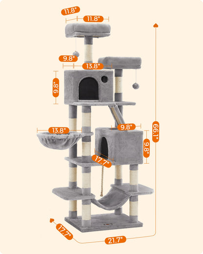 Light Grey Tall Cat Tree Activity Centre - image 63