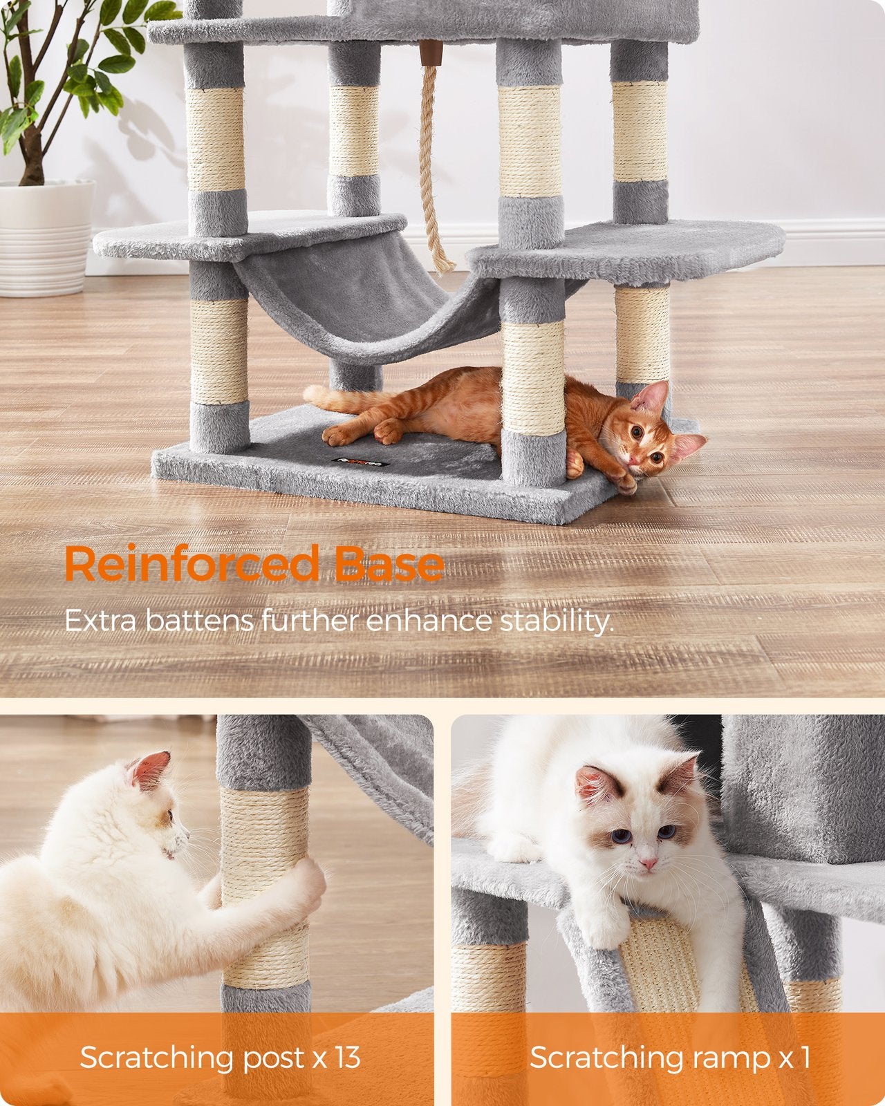Light Grey Tall Cat Tree Activity Centre - image 65
