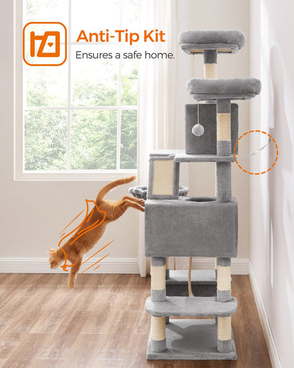 Light Grey Tall Cat Tree Activity Centre - image 66