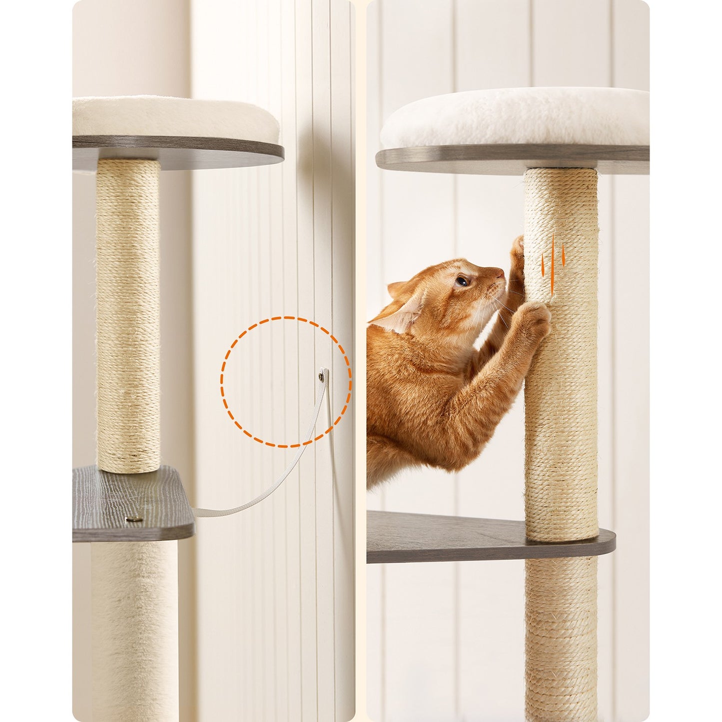 Cat Tower with Scratching Posts Padded Perches Wooden - image 8