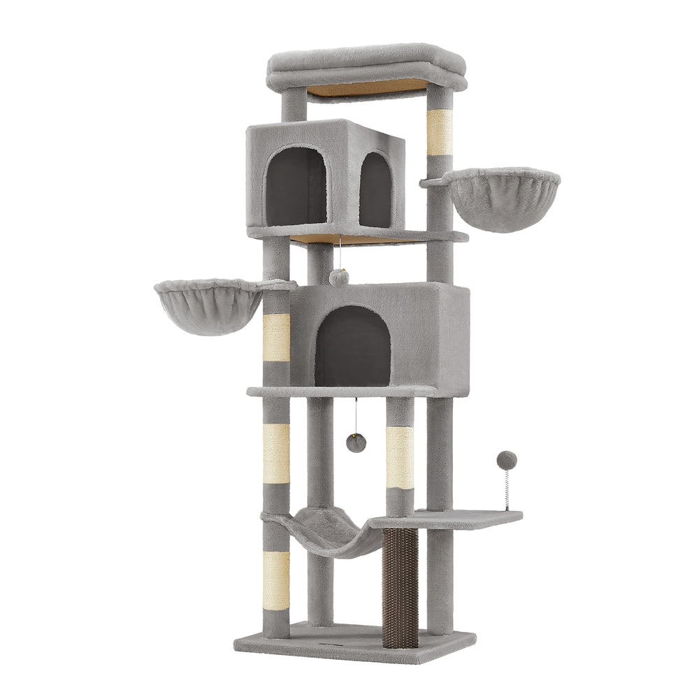 Large Cat Tree, Multi-Level, Dove Grey - image 1