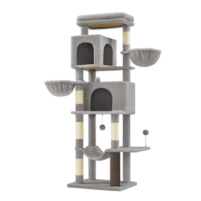 Large Cat Tree, Multi-Level, Dove Grey - image 1