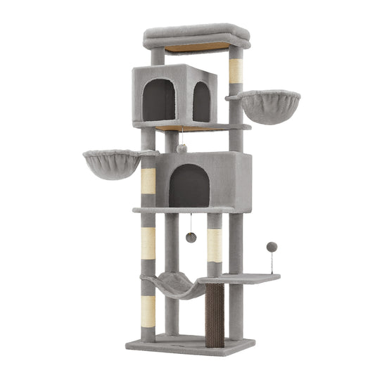Large Cat Tree, Multi-Level, Dove Grey - image 1