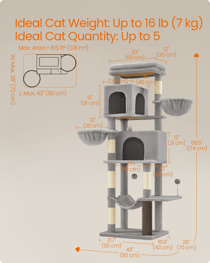 Large Cat Tree, Multi-Level, Dove Grey - image 6