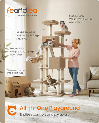 Light Grey Tall Cat Tree Activity Centre - image 79