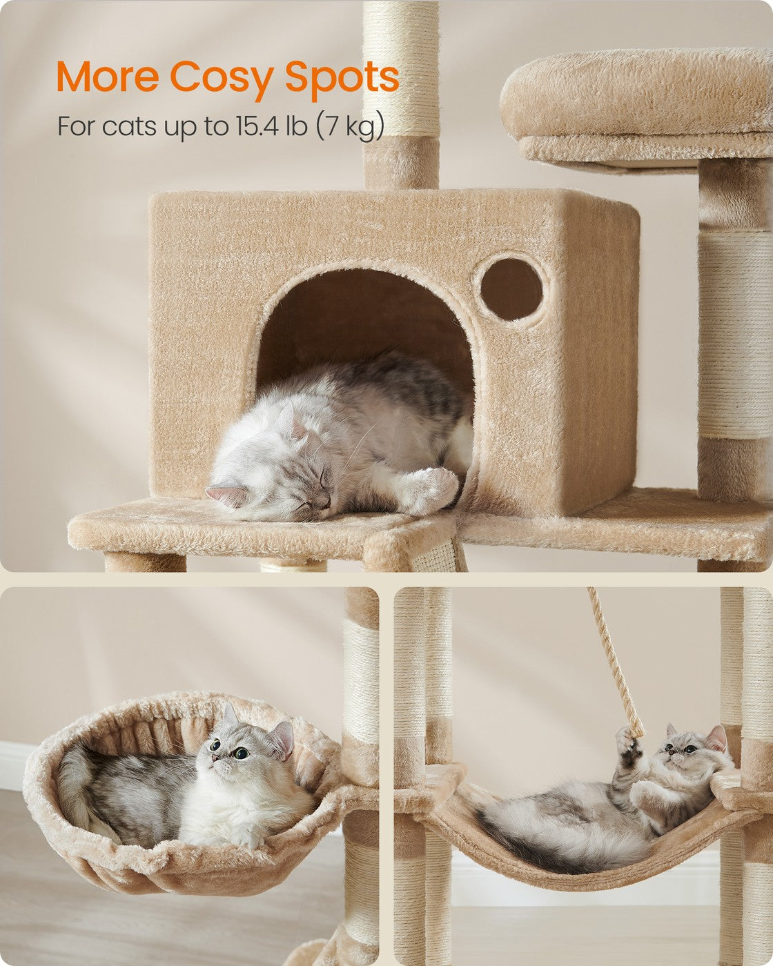 Light Grey Tall Cat Tree Activity Centre - image 81