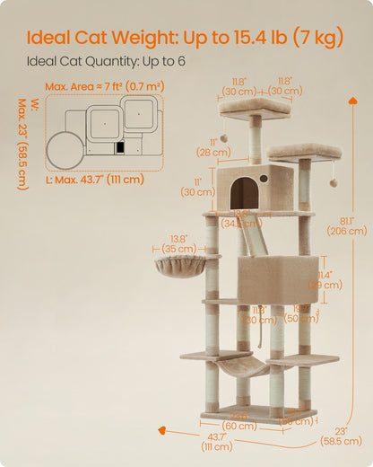Light Grey Tall Cat Tree Activity Centre - image 83