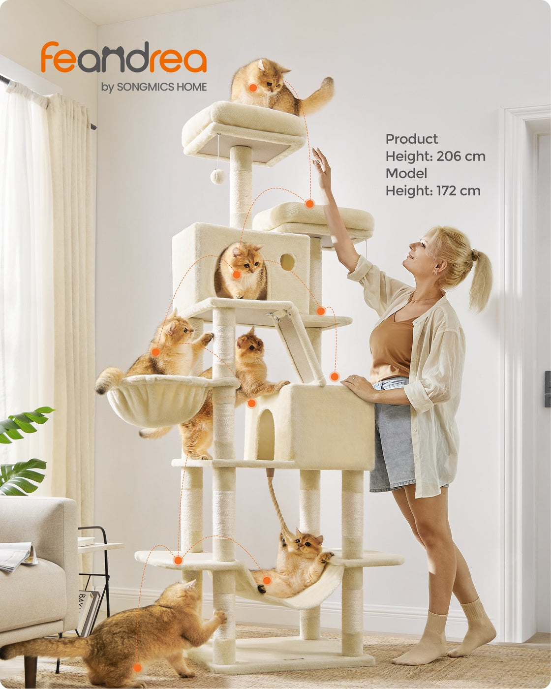 Light Grey Tall Cat Tree Activity Centre - image 11