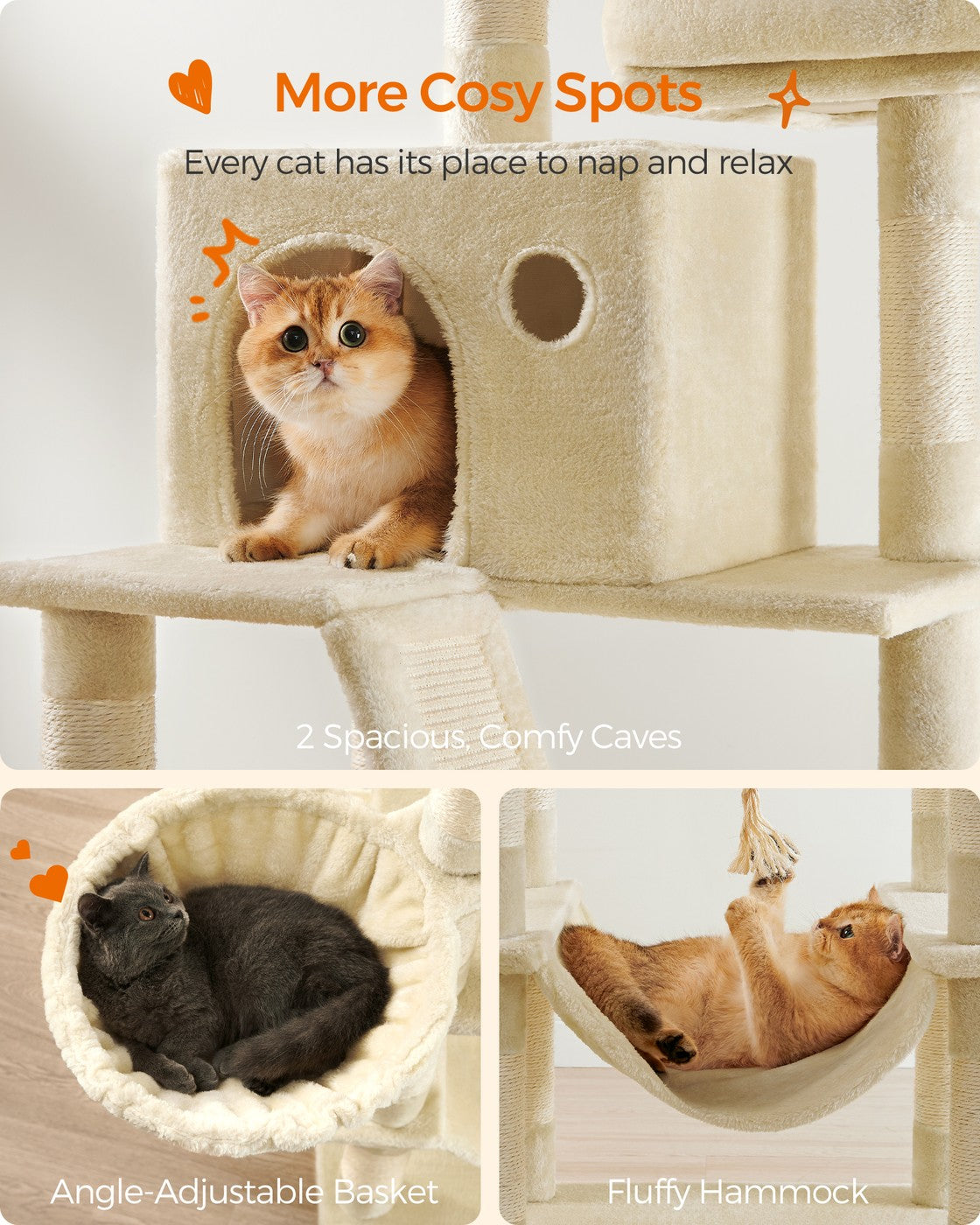 Light Grey Tall Cat Tree Activity Centre - image 13