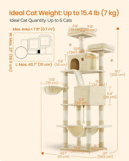 Light Grey Tall Cat Tree Activity Centre - image 15