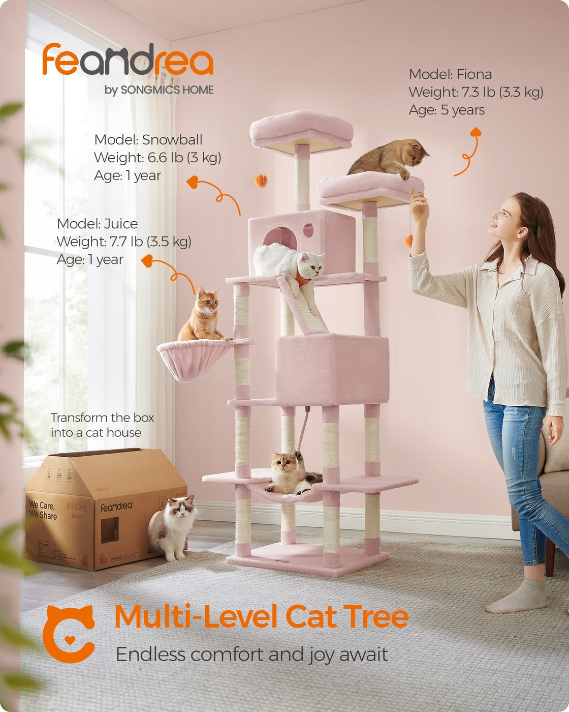 Light Grey Tall Cat Tree Activity Centre - image 19