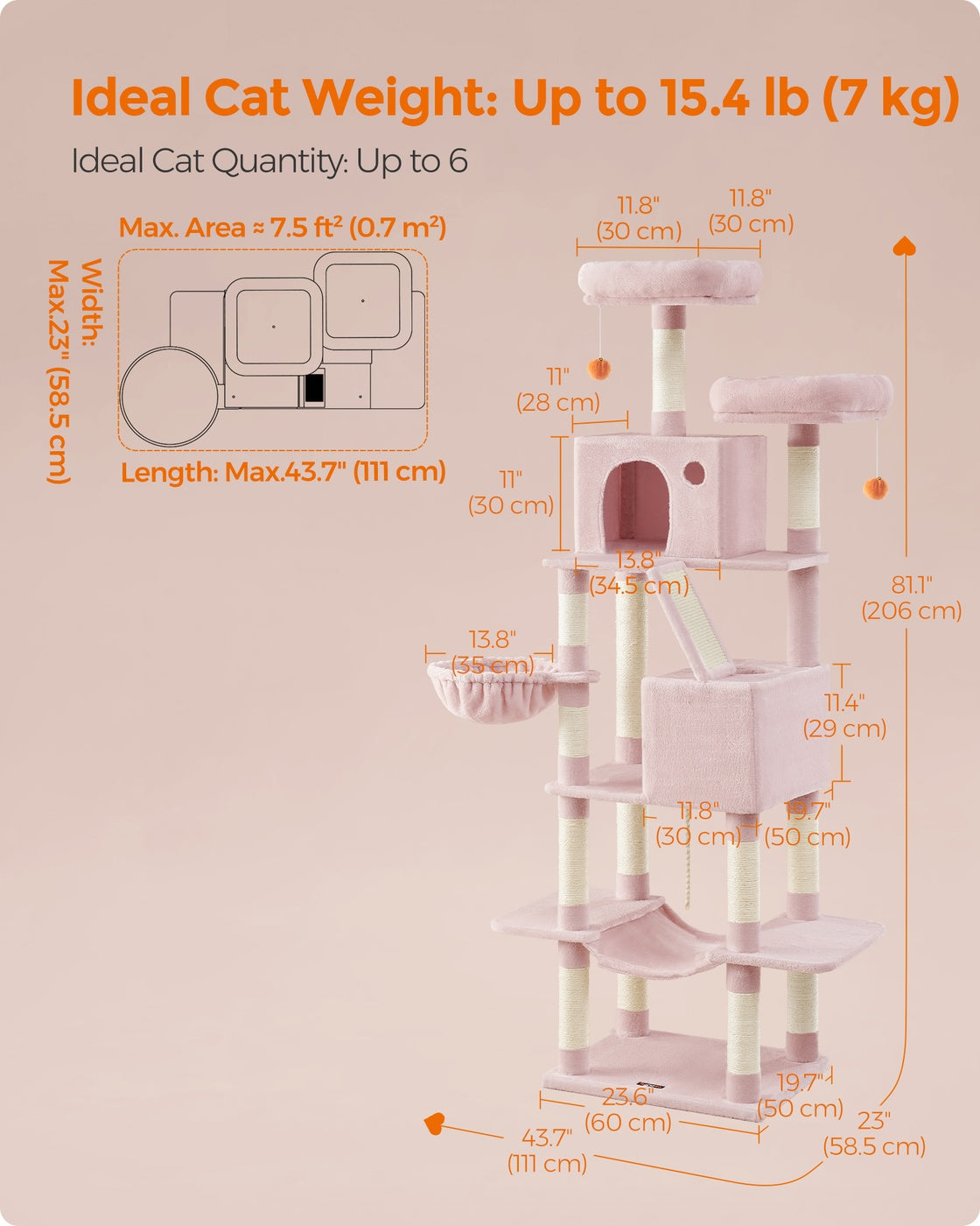Light Grey Tall Cat Tree Activity Centre - image 23
