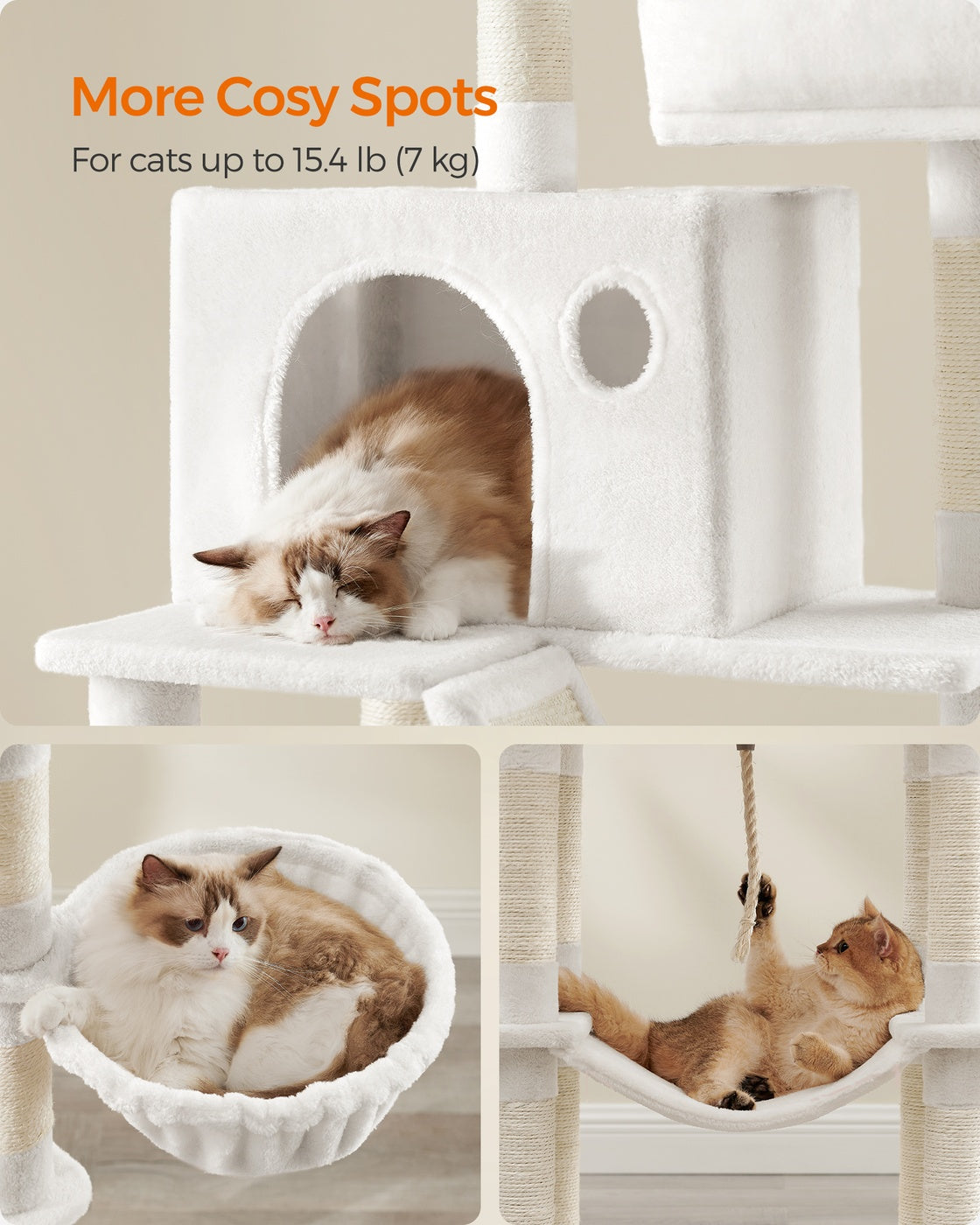 Light Grey Tall Cat Tree Activity Centre - image 29