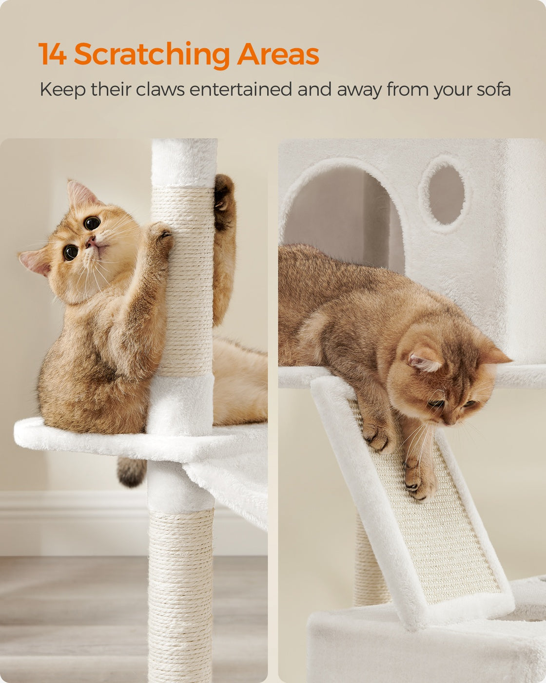 Light Grey Tall Cat Tree Activity Centre - image 30