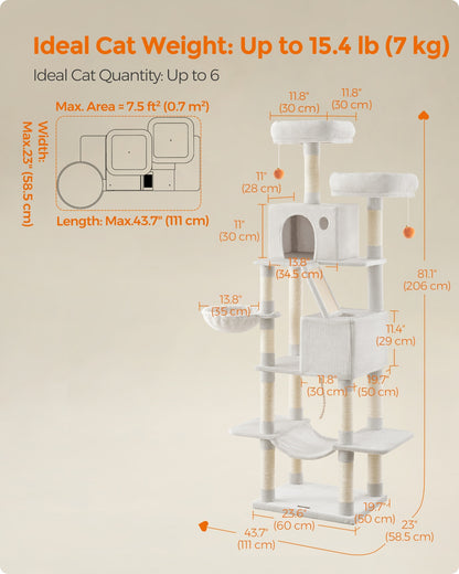 Light Grey Tall Cat Tree Activity Centre - image 31