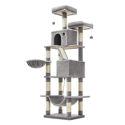 Light Grey Tall Cat Tree Activity Centre - image 1