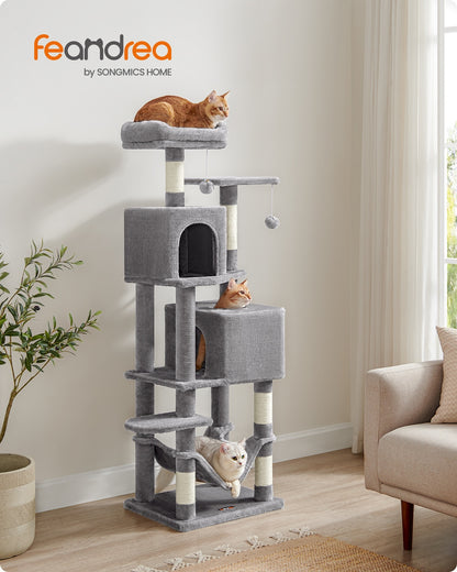 Cat Tree 155 cm Cat Tower for Indoor Cats Light Grey - image 2