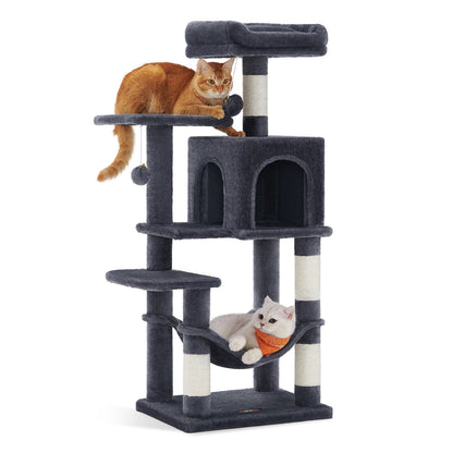 Grey Cat Condo with Hammock & Pompoms - image 12