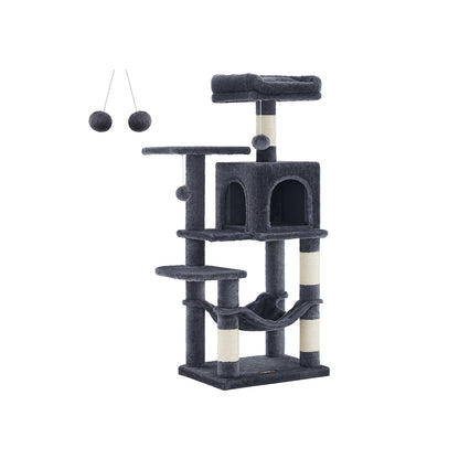 Grey Cat Condo with Hammock & Pompoms - image 17