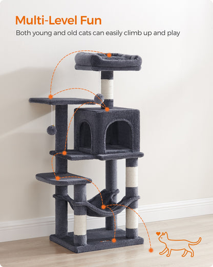 Grey Cat Condo with Hammock & Pompoms - image 19