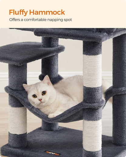 Grey Cat Condo with Hammock & Pompoms - image 21