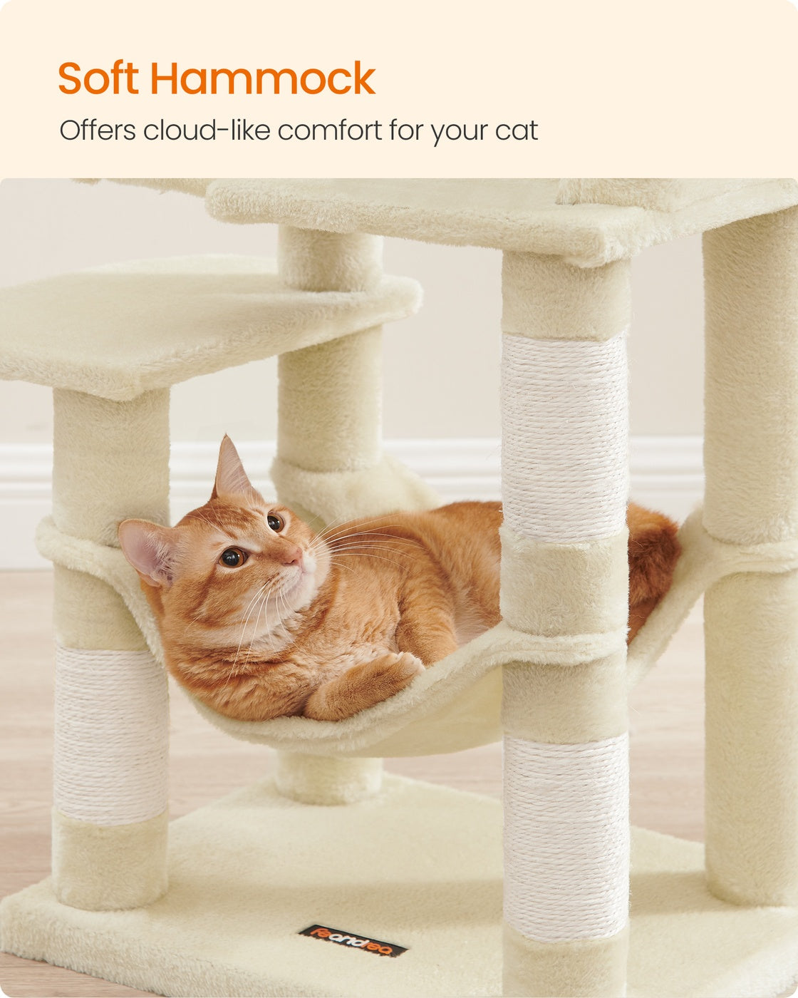 Grey Cat Condo with Hammock & Pompoms - image 45