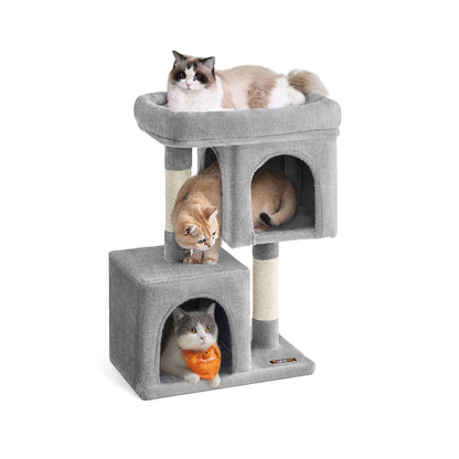 Cat Tree Tower 67 cm for Kittens up to 3 kg 2 Caves Light Grey - image 15