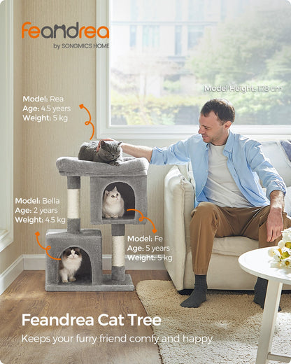 Cat Tree Tower 67 cm for Kittens up to 3 kg 2 Caves Light Grey - image 16