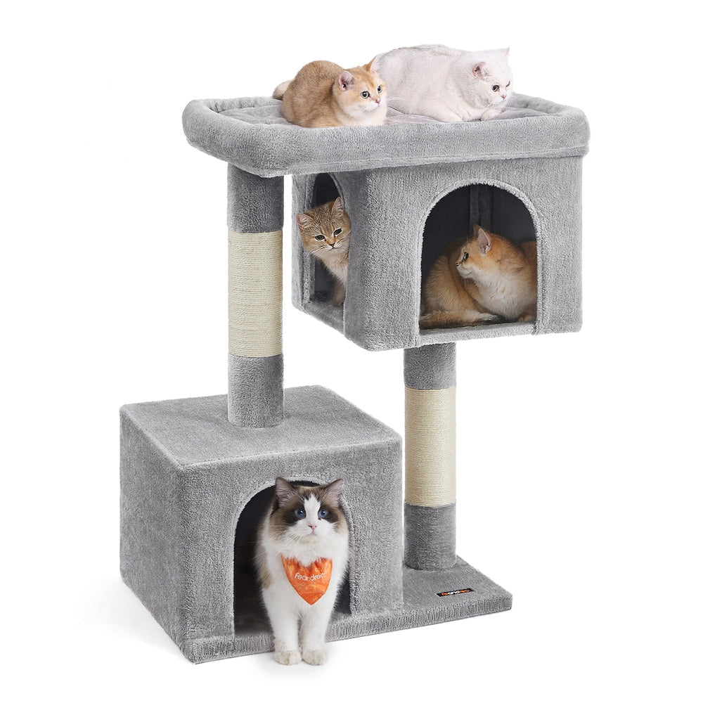 101 cm Cat Tower with 2 Cat Caves - image 1