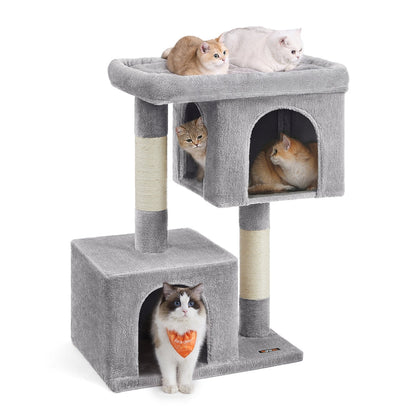 101 cm Cat Tower with 2 Cat Caves - image 1