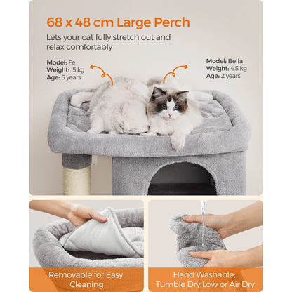 101 cm Cat Tower with 2 Cat Caves - image 4