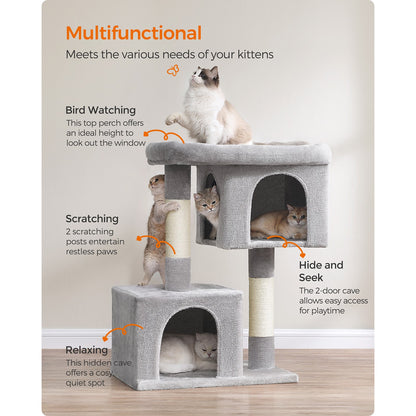 101 cm Cat Tower with 2 Cat Caves - image 5