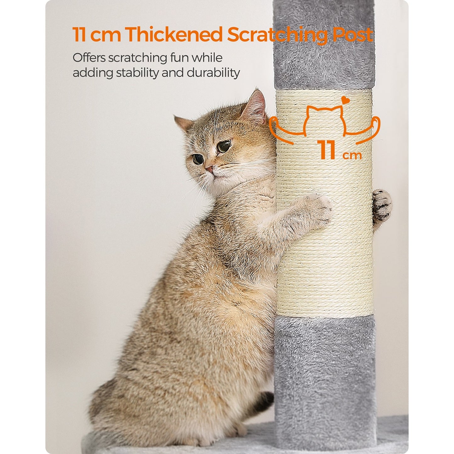 101 cm Cat Tower with 2 Cat Caves - image 6