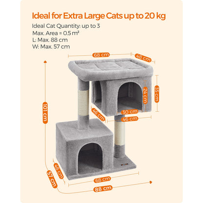 101 cm Cat Tower with 2 Cat Caves - image 7