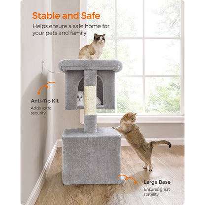 101 cm Cat Tower with 2 Cat Caves - image 10