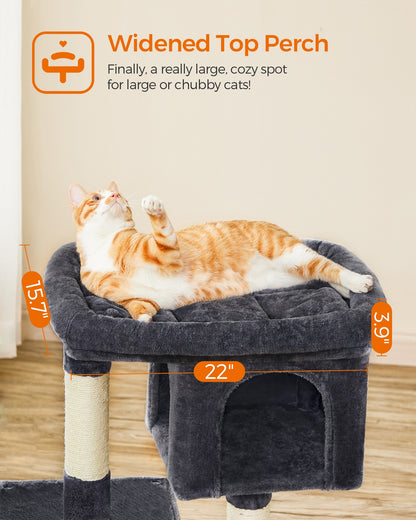 Cat Tree Tower 67 cm for Kittens up to 3 kg 2 Caves Light Grey - image 62