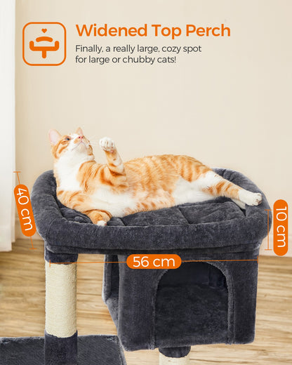 Cat Tree Tower 67 cm for Kittens up to 3 kg 2 Caves Light Grey - image 69