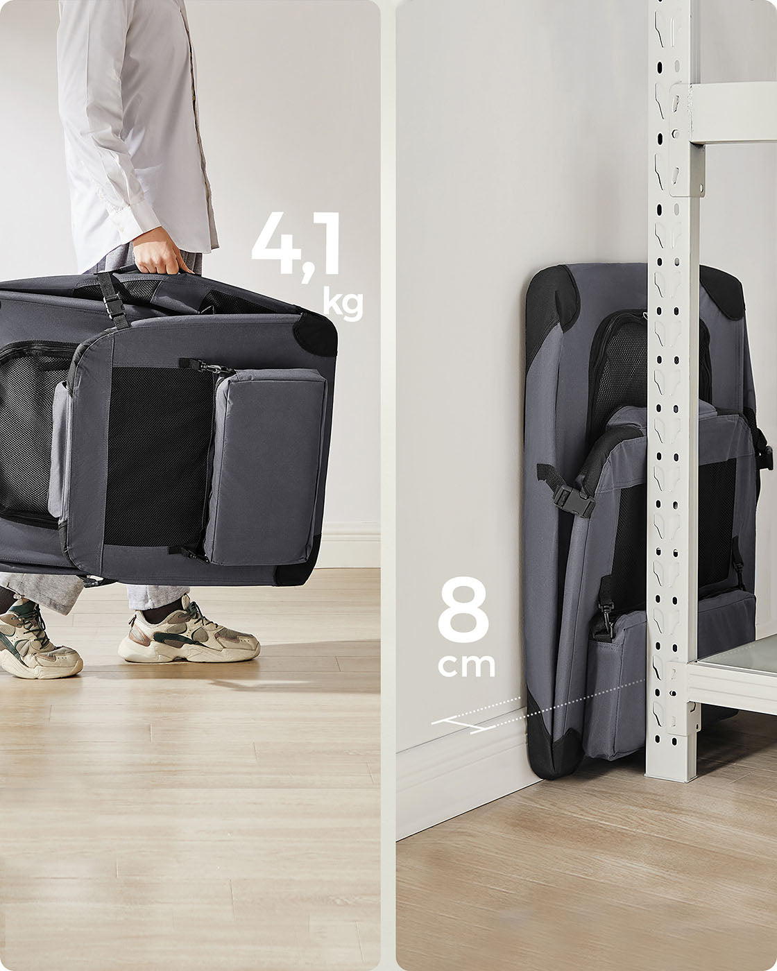 Pet Carrier 81 x 58 x 58 cm Grey - image 3