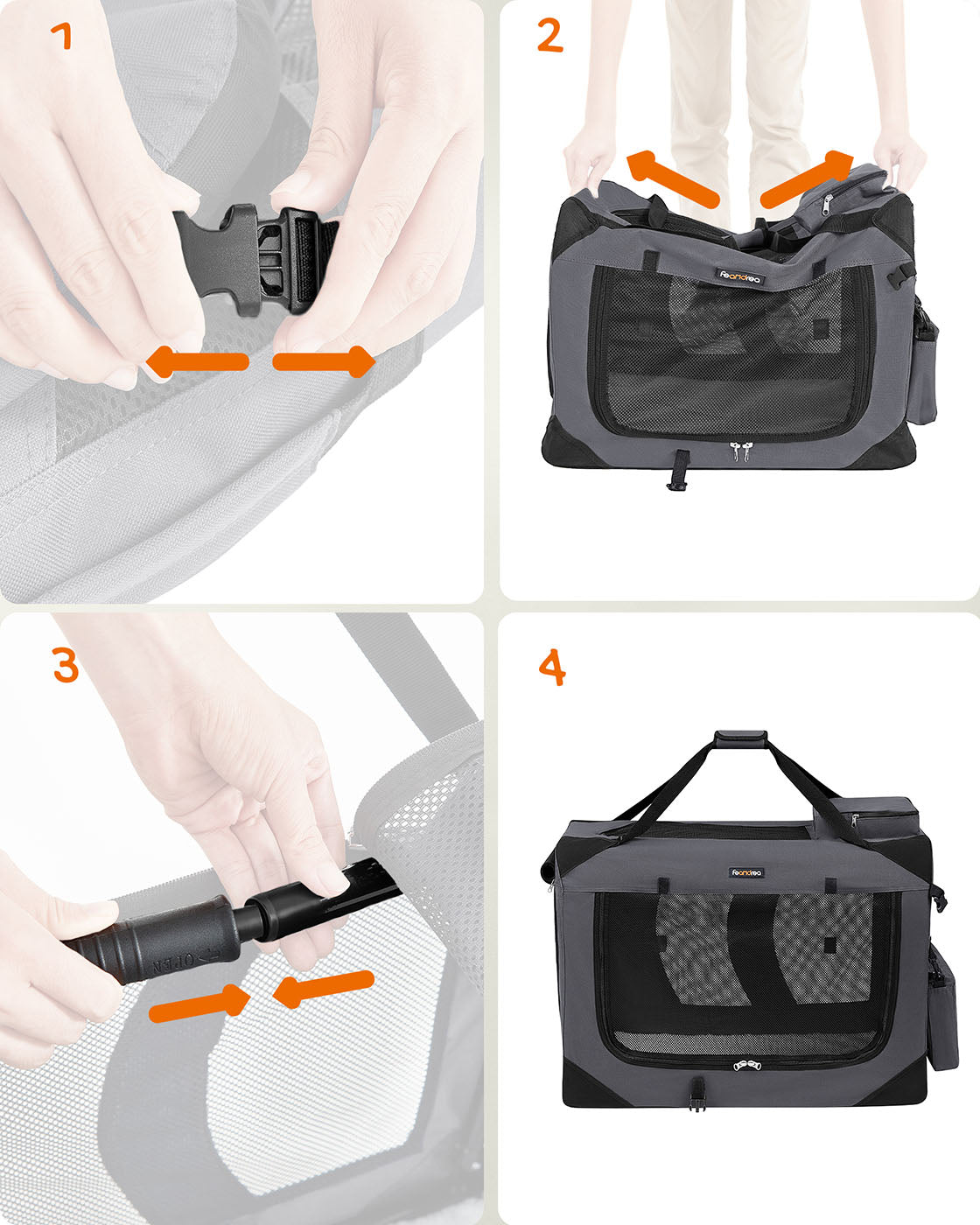Pet Carrier 81 x 58 x 58 cm Grey - image 6
