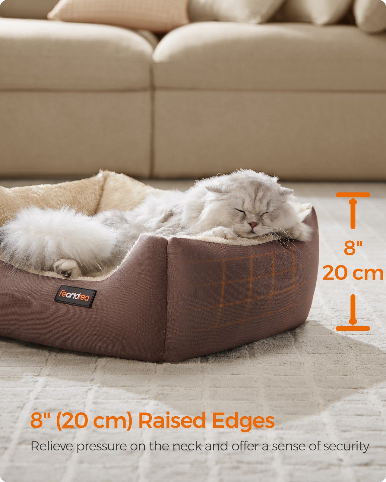 Washable Dog Bed S Coffee Brown - image 3