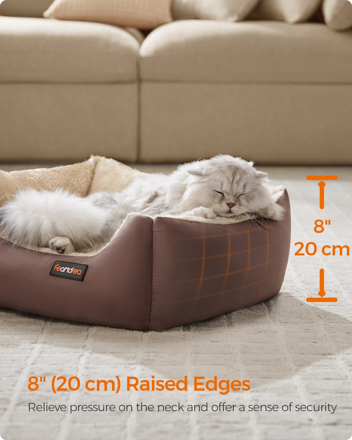 Washable Dog Bed S Coffee Brown - image 3
