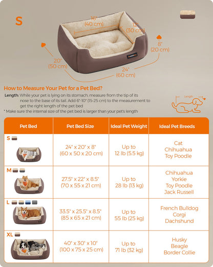 Washable Dog Bed S Coffee Brown - image 6